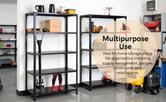 SPACIOUS® Slotted Angle Rack 5 Shelves Multipurpose Storage Rack Fine Finish Heavy Duty Metal Shelving Unit for Home Garage Kitchen Organizer (Dimension 12"X36"X72") (304.8mm X 914.4mm X 1828.8mm) (Grey) (Shelves 5)