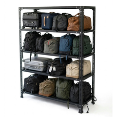 SPACIOUS® Multipurpose Cast Iron Luggage Racks | Adjustable Shelf Unit for Luggage Storage, Display & Organization in Homes, Shops, Garages & Industries (Dimension 12"X36"X58")(304.8mm X 914.4mm X 1473.2mm)(Grey)(5shelves).