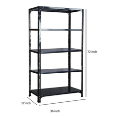 SPACIOUS® Multipurpose Cast Iron Luggage Racks | Adjustable Shelf Unit for Luggage Storage, Display & Organization in Homes, Shops, Garages & Industries (Dimension 12"X36"X72")(304.8mm X 914.4mm X 1828.8mm)(Grey)(5shelves).