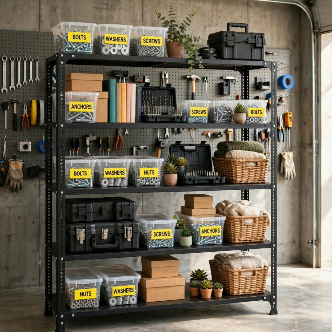 SPACIOUS® Multipurpose Cast Iron Racks | Adjustable Shelves for Storage, Display & Organization in Homes, Shops & Industries (Dimension(304.8mm X 914.4mm X 1828.8mm)(Grey). - 5 Shelves (Grey)