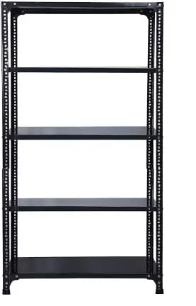 SPACIOUS® Slotted Angle Rack 5 Shelves Multipurpose Storage Rack Fine Finish Heavy Duty Metal Shelving Unit for Home Garage Kitchen Organizer (Dimension 12"X36"X72") (304.8mm X 914.4mm X 1828.8mm) (Grey) (Shelves 5)