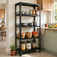 SPACIOUS® Multipurpose Kitchen Organizer Racks | Adjustable Shelves for Kitchen Organization, Storage & Display in Homes, Shops & Industries (Dimension 12"X36"X58")(304.8mm X 914.4mm X 1473.2mm)(Grey)(5shelves).