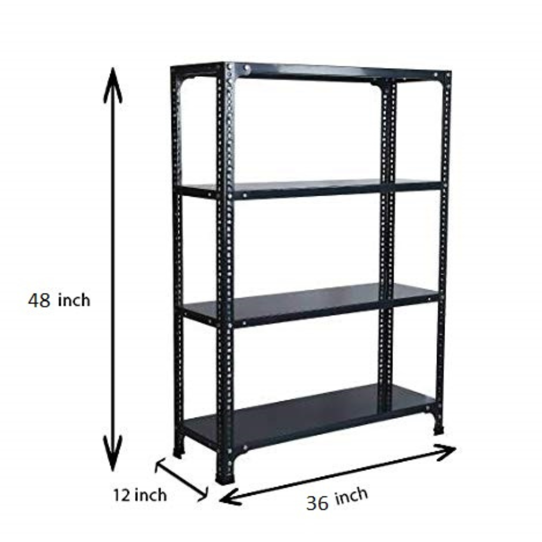 SPACIOUS® Multipurpose Cast Iron Bookshelves | Adjustable Shelves for Book Storage & Display in Homes, Libraries & Offices  (Dimension 12"X36"X48")(304.8mm X 914.4mm X 1219.2mm)(Grey)(4shelves).