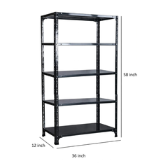 SPACIOUS® Multipurpose Cast Iron Shoe Racks | Adjustable Shelf Unit for Homes, Shops, Garages & Industries | Storage & Display Shoe Racks (Dimension(304.8mm X 914.4mm X 1473.2mm)(Grey). - 5 Shelves (Grey)