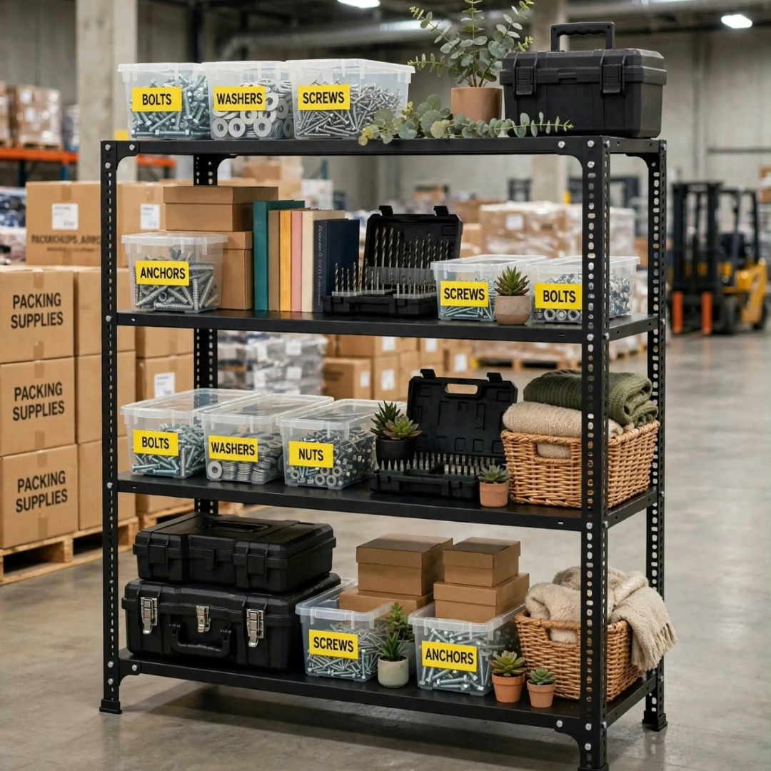 SPACIOUS® Multipurpose Cast Iron Racks | Adjustable Shelves for Storage, Display & Organization in Homes, Shops & Industries (Dimension(304.8mm X 609.6mm X 914.4mm)(Grey). - 4 Shelves (Grey)