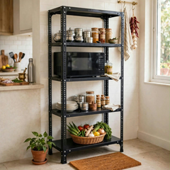SPACIOUS® Multipurpose Kitchen Organizer Racks | Adjustable Shelves for Kitchen Organization, Storage & Display in Homes, Shops & Industries (Dimension 12"X24"X60")(304.8mm X 609.6mm X 1524.0mm)(Grey)(5shelves).