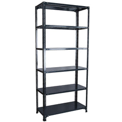 SPACIOUS® Multipurpose Slotted Angle Cast Iron, Book Shelf, Luggage Rack, Iron Rack, Shoe Rack for Storage Rack (Dimension 12"X36"X72") (304.8mm X 914.4mm X 1828.8mm) (Grey) (Shelves 6).