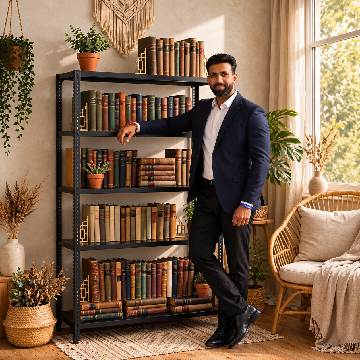 SPACIOUS® Multipurpose Cast Iron Bookshelves | Adjustable Shelves for Book Storage & Display in Homes, Libraries & Offices  (Dimension 12"X24"X72")(304.8mm X 609.6mm X 1828.8mm)(Grey)(5shelves).